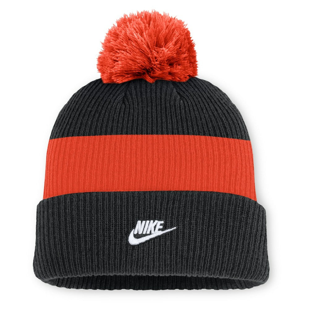 San Francisco Giants Cooperstown Collection Peak Standard Cuffed Knit Hat with Pom Black/Orange