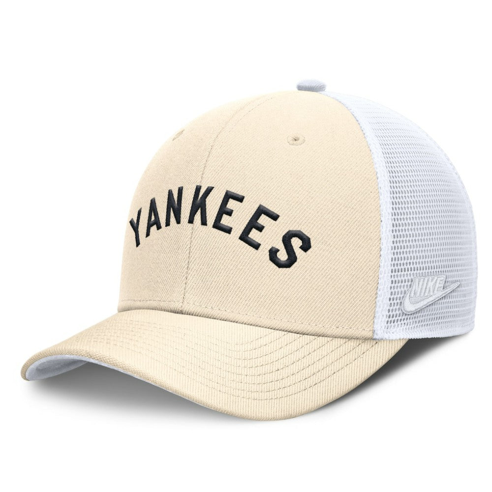 New York Yankees Cooperstown Collection Dri-FIT Rise Trucker Adjustable Hat Natural