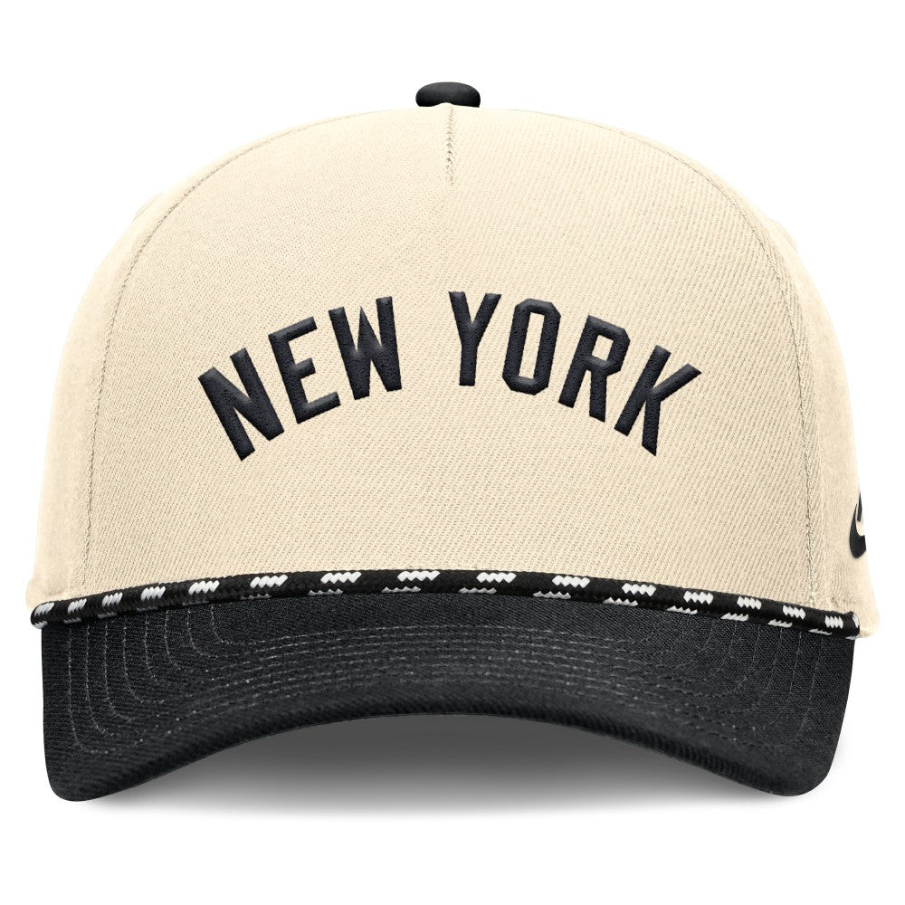 New York Yankees Cooperstown Collection Rise Adjustable Hat Natural/Black