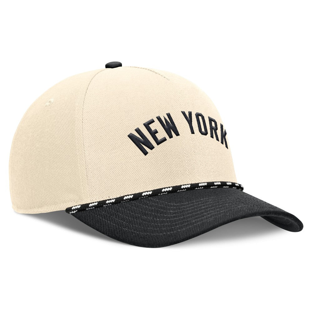 New York Yankees Cooperstown Collection Rise Adjustable Hat Natural/Black