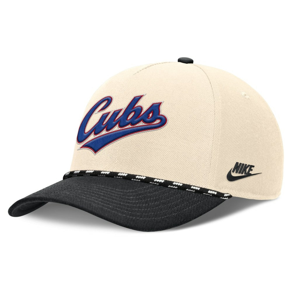 Chicago Cubs Cooperstown Collection Rise Adjustable Hat Natural/Black