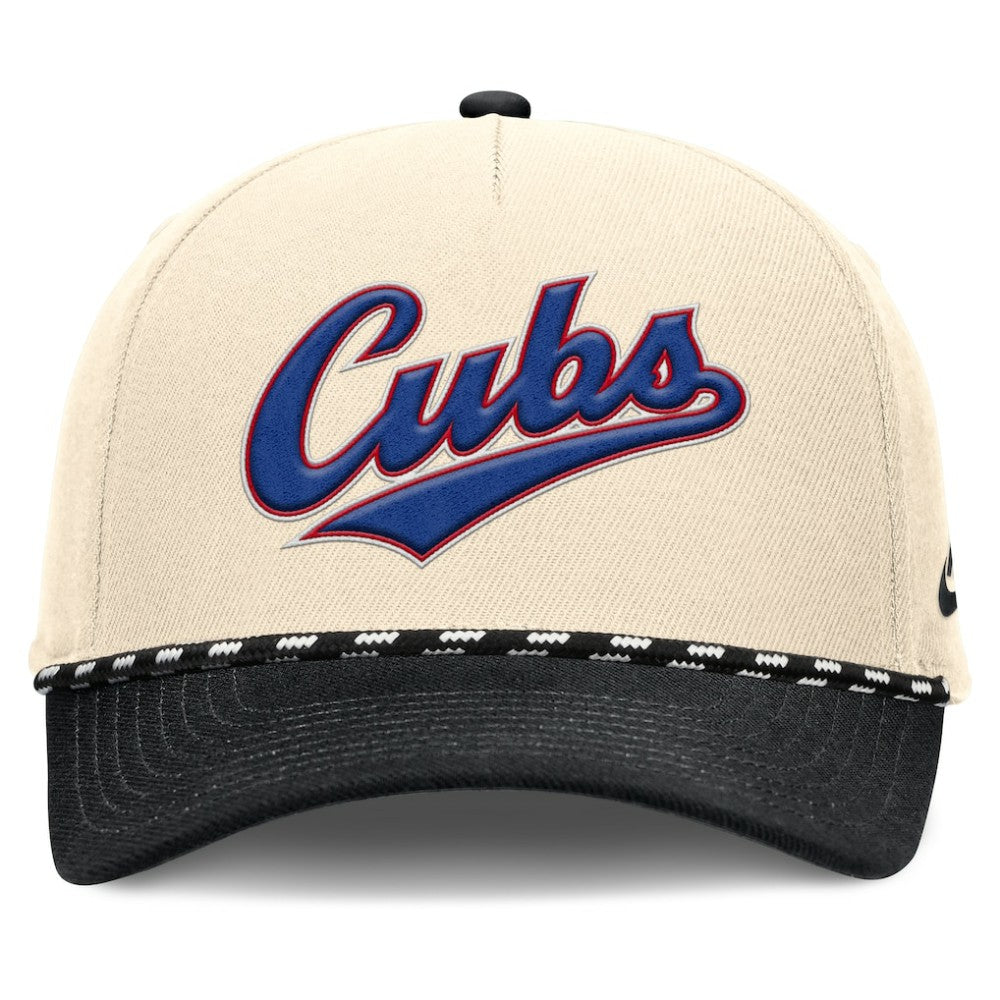 Chicago Cubs Cooperstown Collection Rise Adjustable Hat Natural/Black