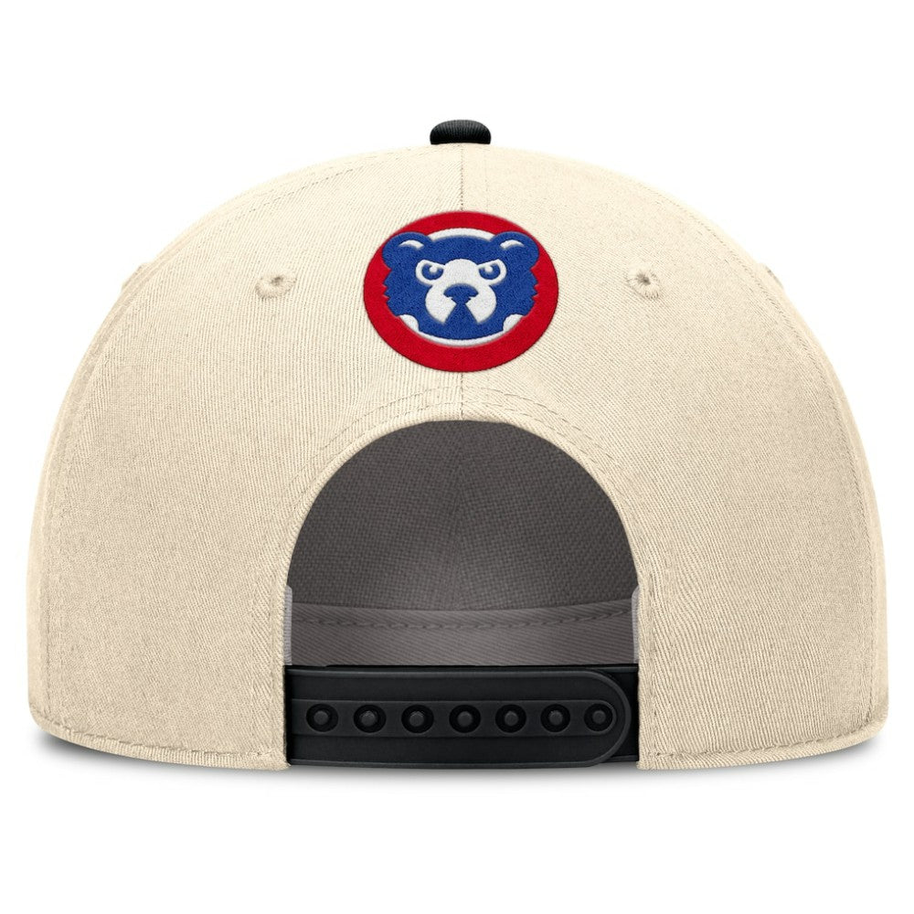 Chicago Cubs Cooperstown Collection Rise Adjustable Hat Natural/Black