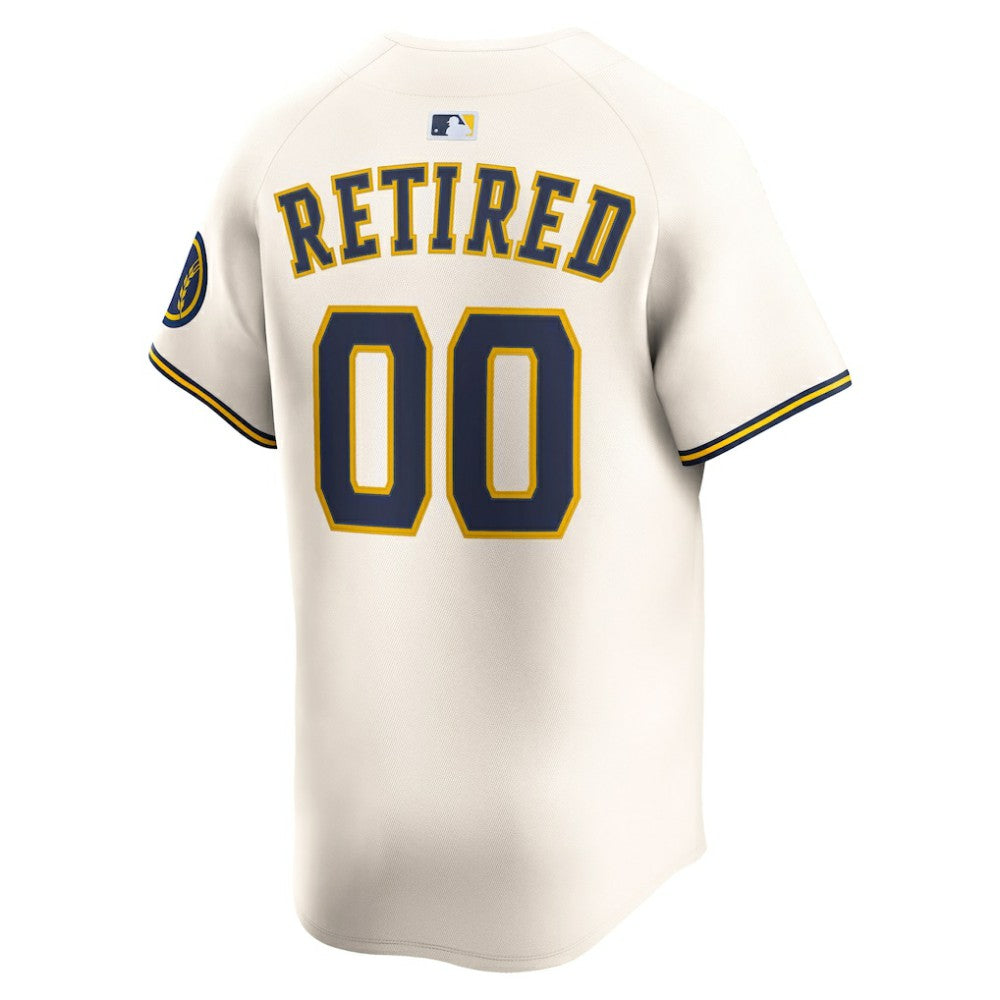 Milwaukee Brewers Home Limited Pick-A-Player Retired Roster Jersey Cream