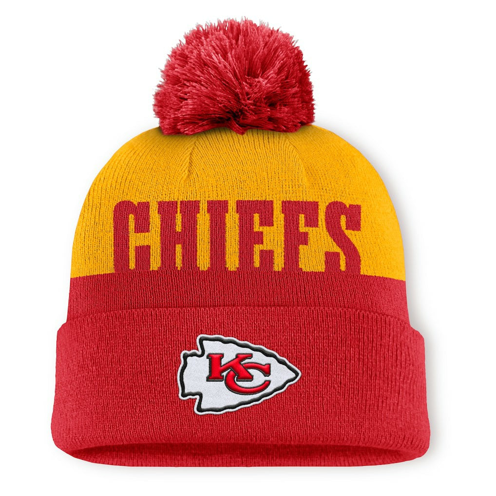 Kansas City Chiefs Punter Cuffed Knit Hat with Pom - Red for sale