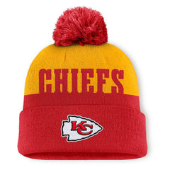 Kansas City Chiefs Punter Cuffed Knit Hat with Pom - Red for sale
