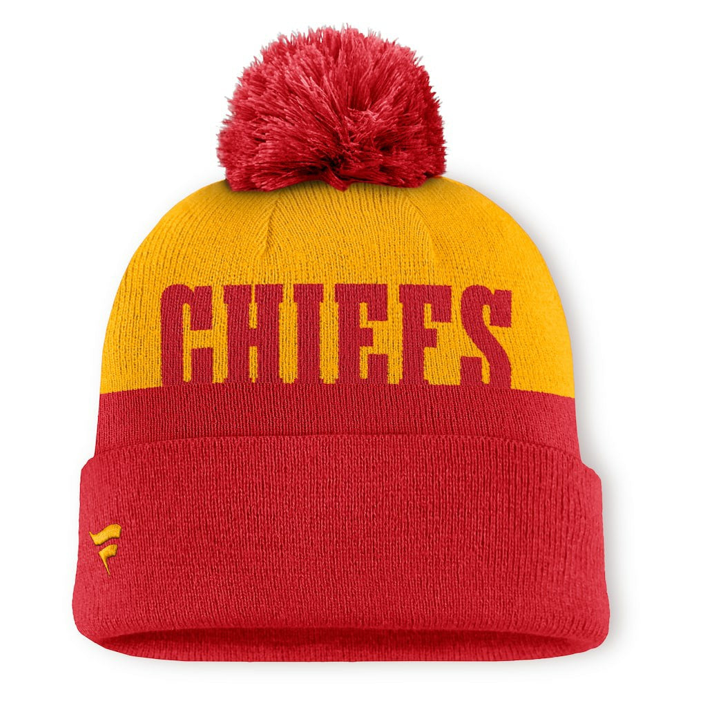 Kansas City Chiefs Punter Cuffed Knit Hat with Pom - Red for sale