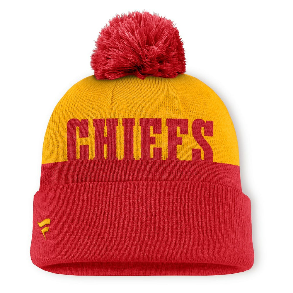 Kansas City Chiefs Punter Cuffed Knit Hat with Pom - Red for sale