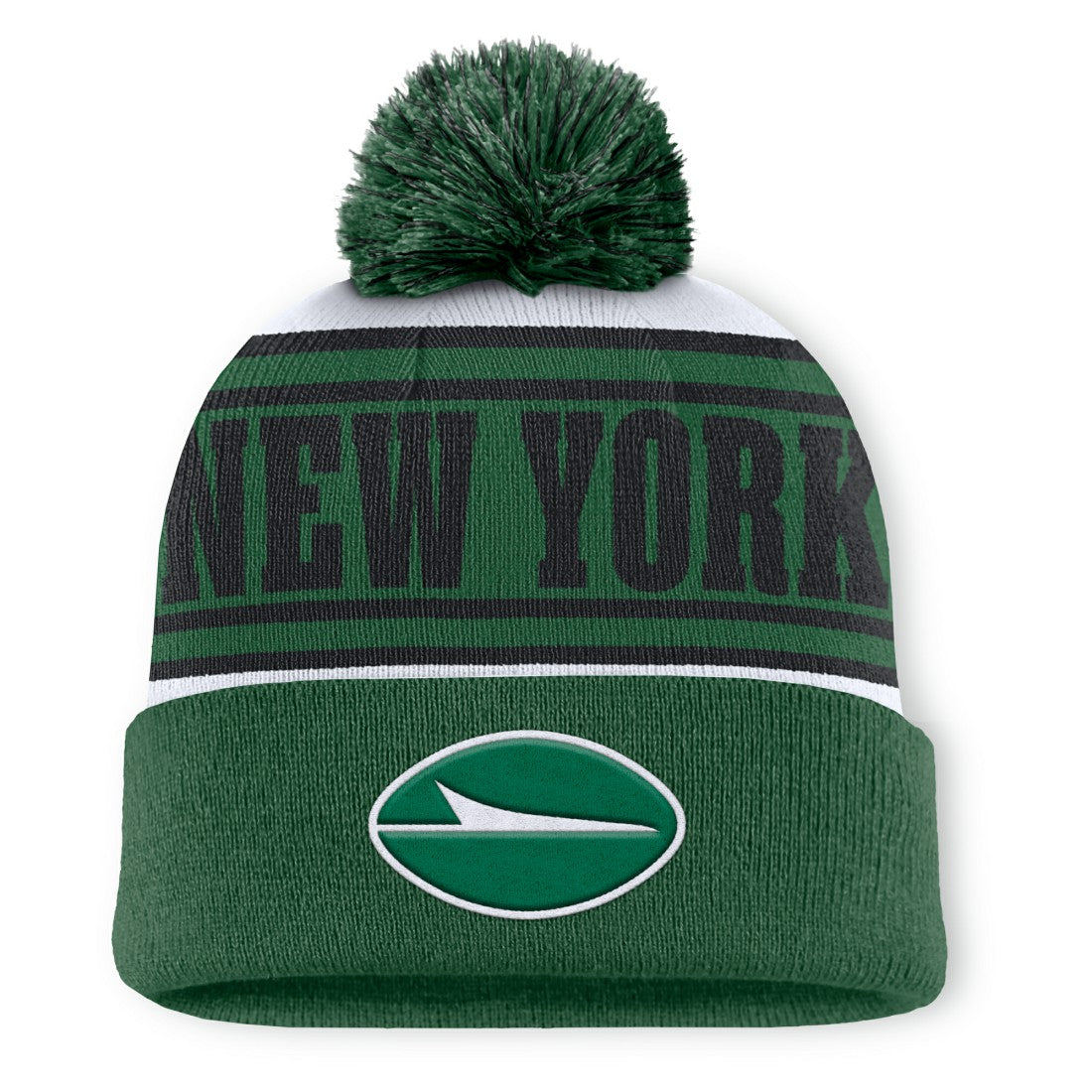 New York Jets Center Cuffed Knit Hat with Pom - Green cheap