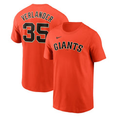 Justin Verlander San Francisco Giants Fuse Name & Number T-Shirt Orange