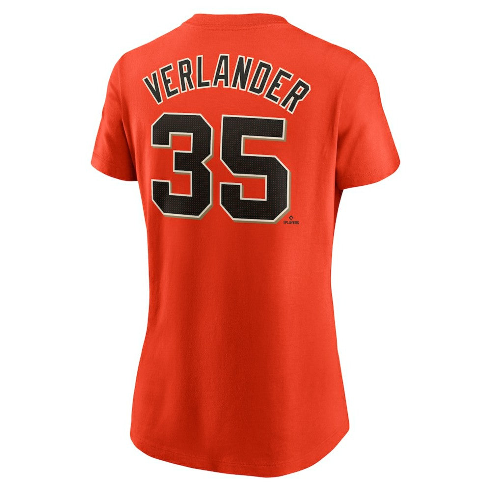 Justin Verlander San Francisco Giants Women's Cooperstown Collection Fuse Name & Number T-Shirt Orange