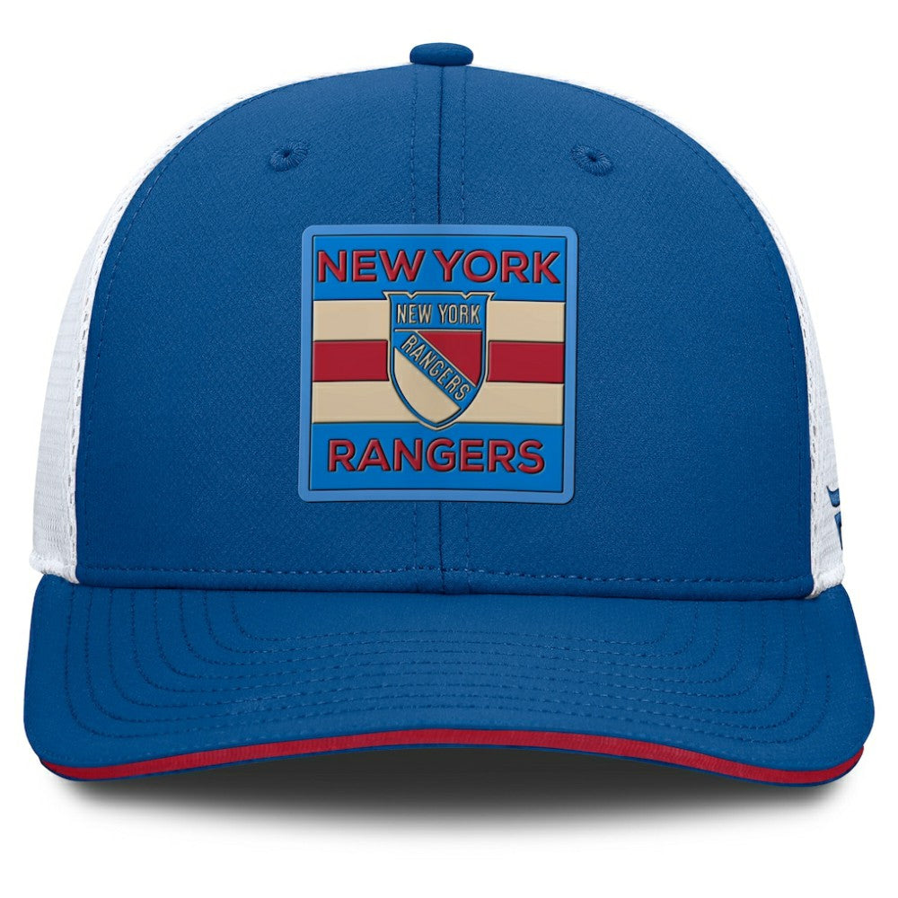 New York Rangers Fanatics Centennial Authentic Pro Structured Trucker Adjustable Hat - Blue/White Hats