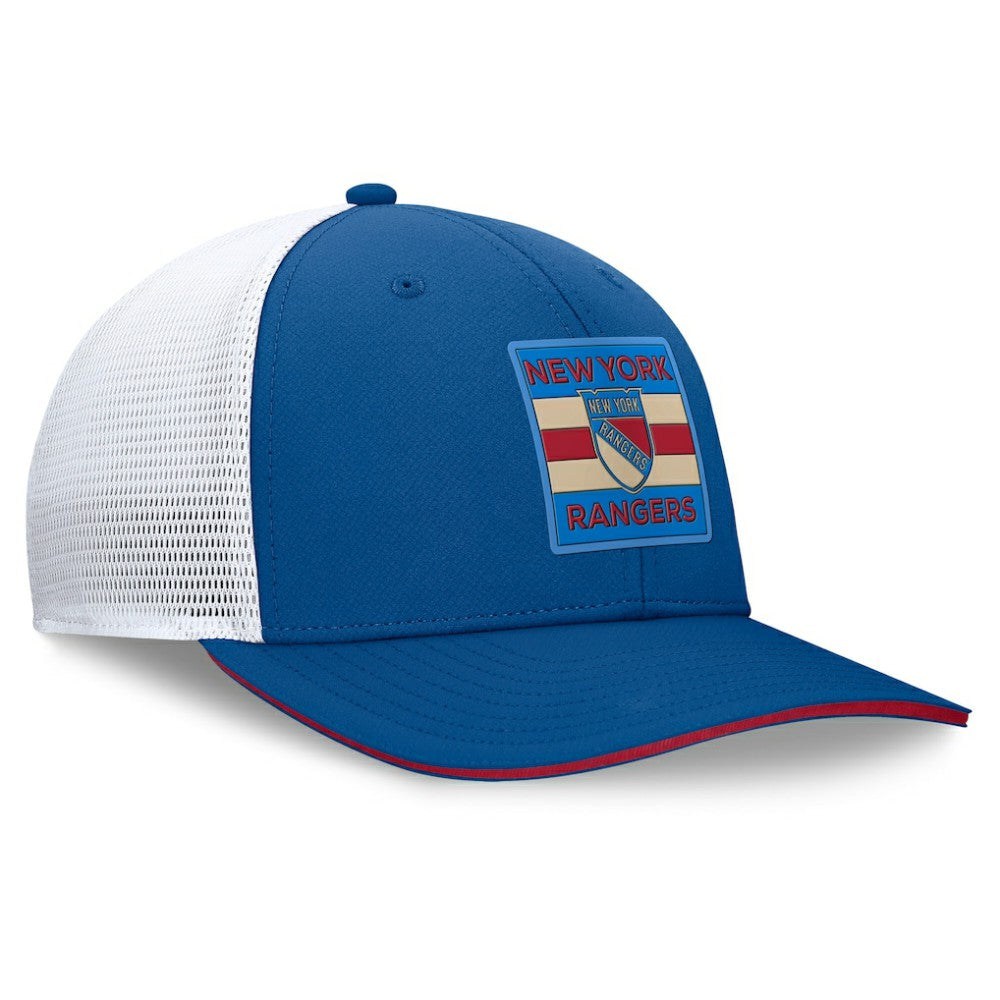 New York Rangers Fanatics Centennial Authentic Pro Structured Trucker Adjustable Hat - Blue/White Hats