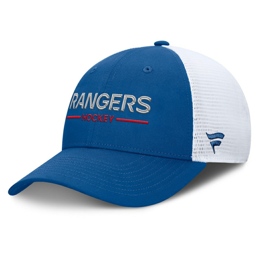 New York Rangers Fanatics Centennial Authentic Pro Structured Trucker Adjustable Hat - Blue/White Hats