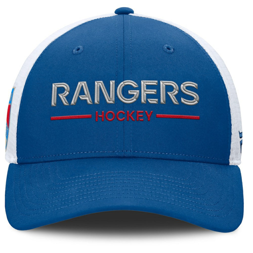New York Rangers Fanatics Centennial Authentic Pro Structured Trucker Adjustable Hat - Blue/White Hats