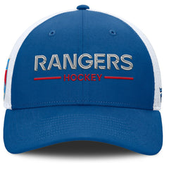 New York Rangers Fanatics Centennial Authentic Pro Structured Trucker Adjustable Hat - Blue/White Hats