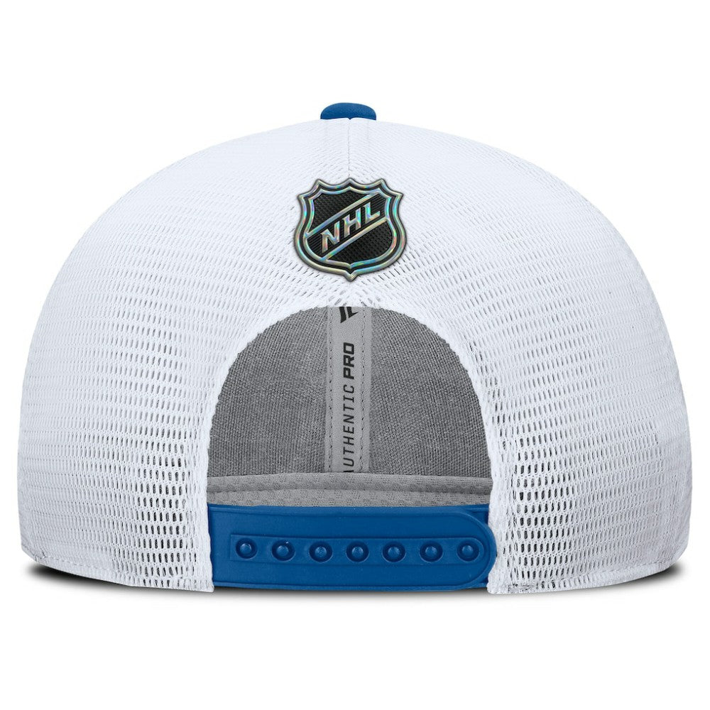 New York Rangers Fanatics Centennial Authentic Pro Structured Trucker Adjustable Hat - Blue/White Hats