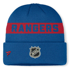New York Rangers Fanatics Centennial Authentic Pro Cuffed Knit Hat - Blue Hats