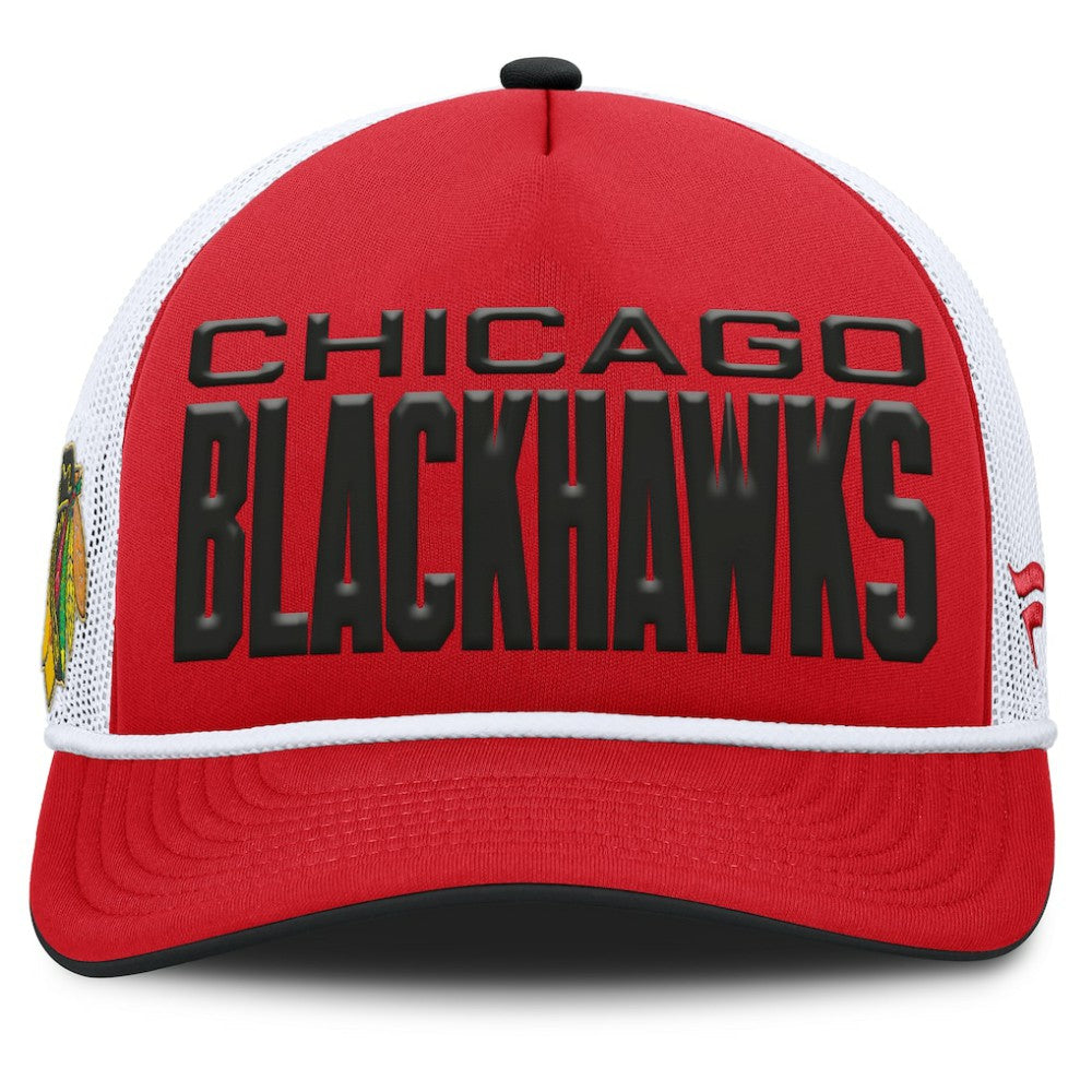 Chicago Blackhawks Fanatics Centennial Foam Front Adjustable Trucker Hat - Red/White Hats