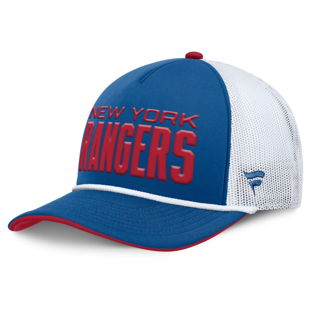 New York Rangers Fanatics Centennial Authentic Pro Foam Front Adjustable Trucker Hat - Blue/White Hats
