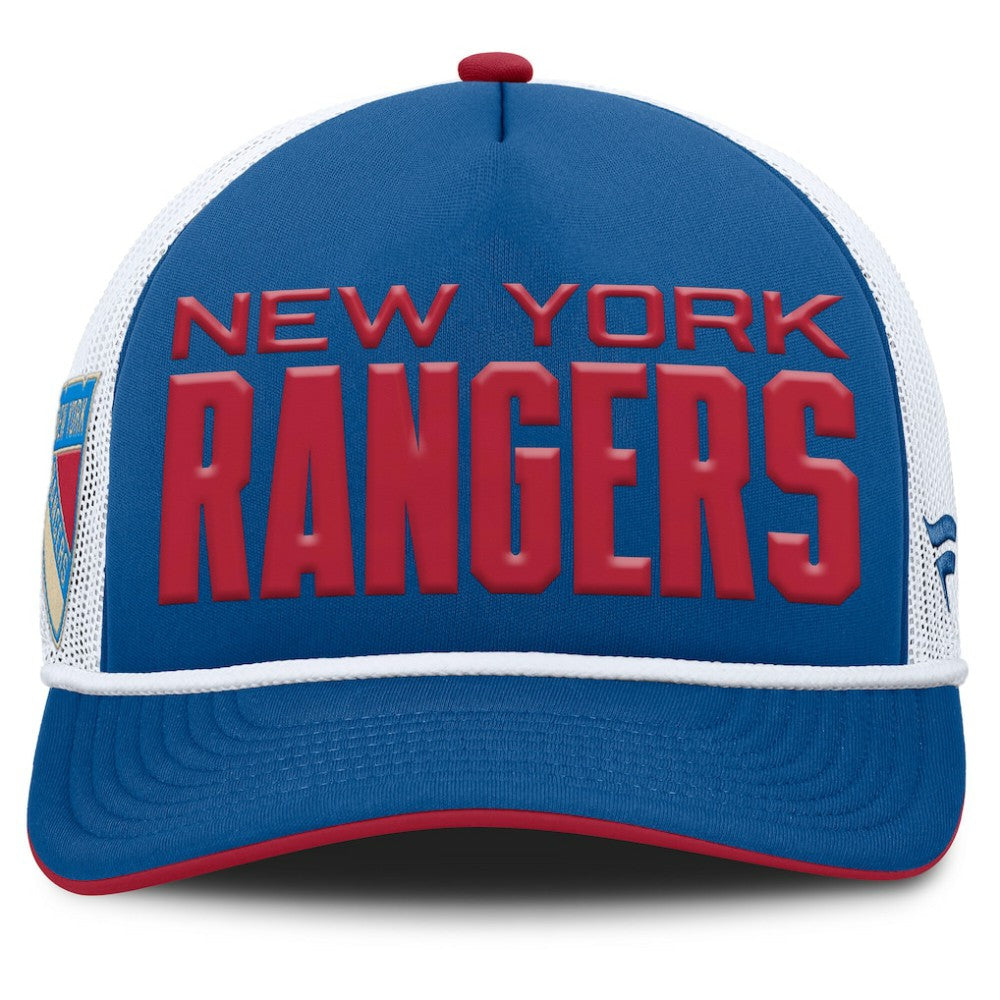 New York Rangers Fanatics Centennial Authentic Pro Foam Front Adjustable Trucker Hat - Blue/White Hats