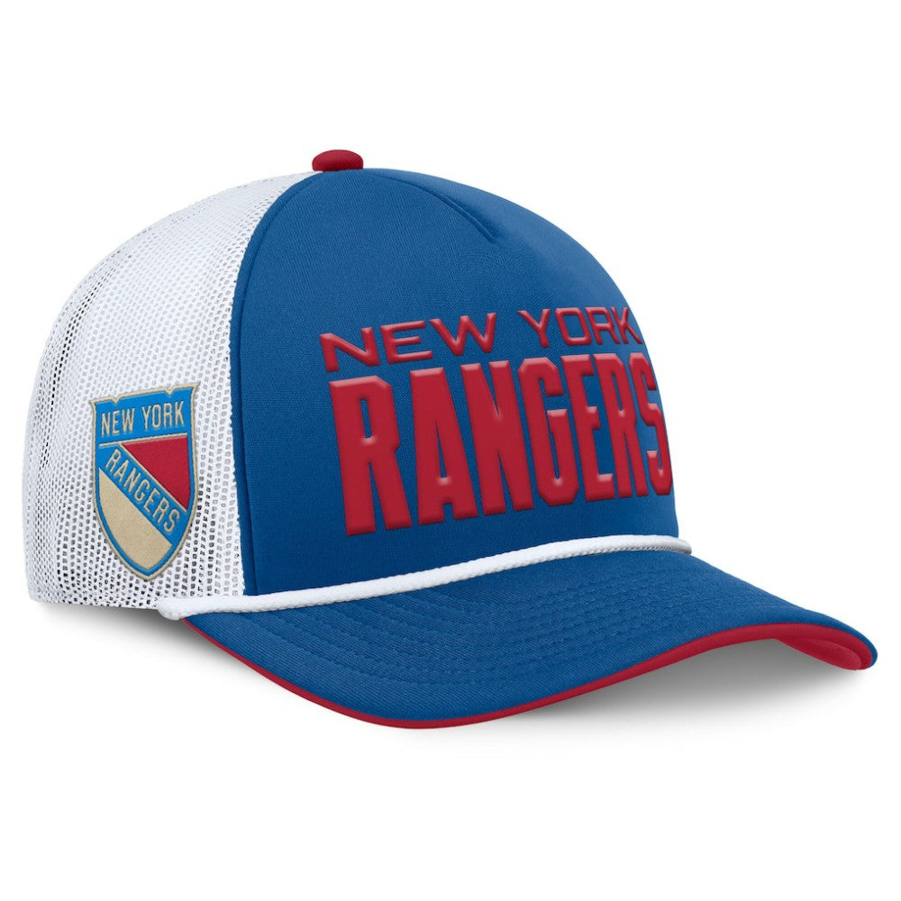 New York Rangers Fanatics Centennial Authentic Pro Foam Front Adjustable Trucker Hat - Blue/White Hats