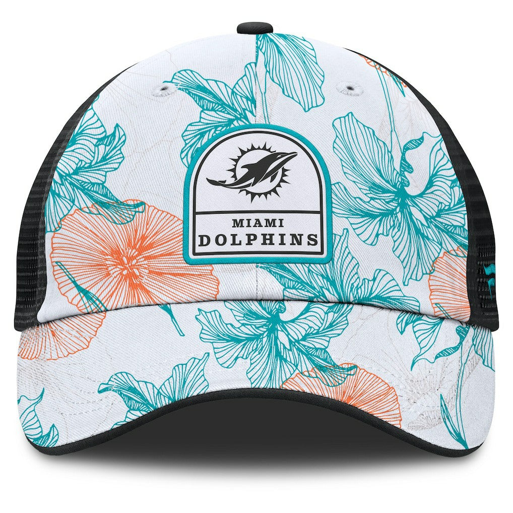 Miami Dolphins Tropical Adjustable Trucker Hat - White/Black for sale