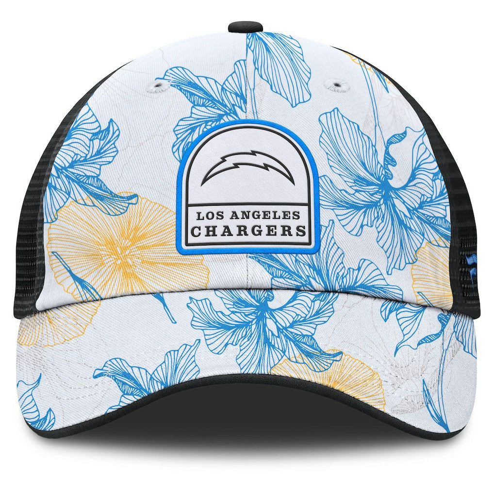 Los Angeles Chargers Tropical Adjustable Trucker Hat - White/Black cheap