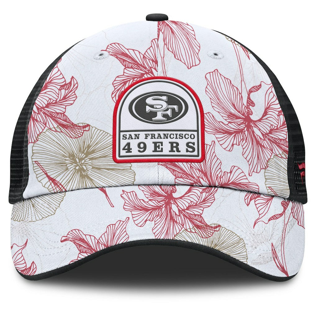 San Francisco 49ers Tropical Adjustable Trucker Hat - White/Black for sale