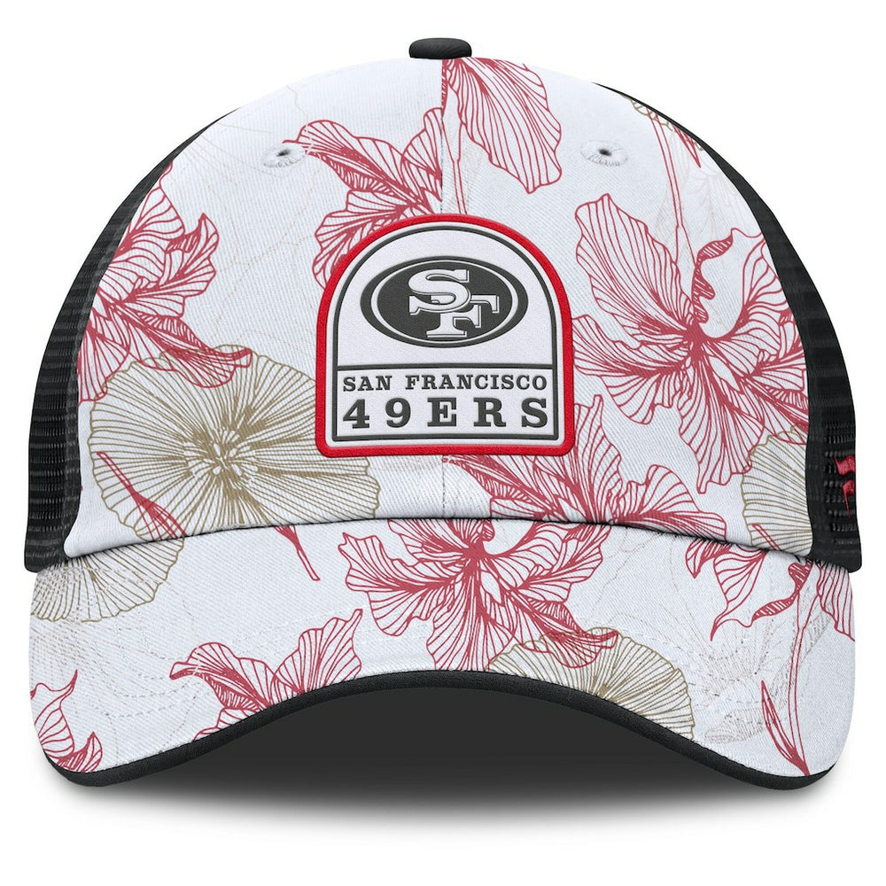 San Francisco 49ers Tropical Adjustable Trucker Hat - White/Black for sale