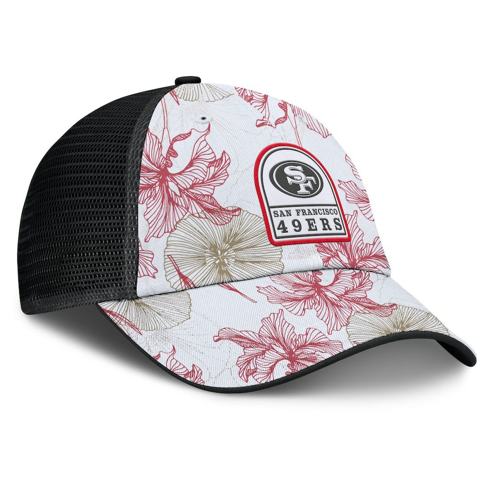 San Francisco 49ers Tropical Adjustable Trucker Hat - White/Black for sale