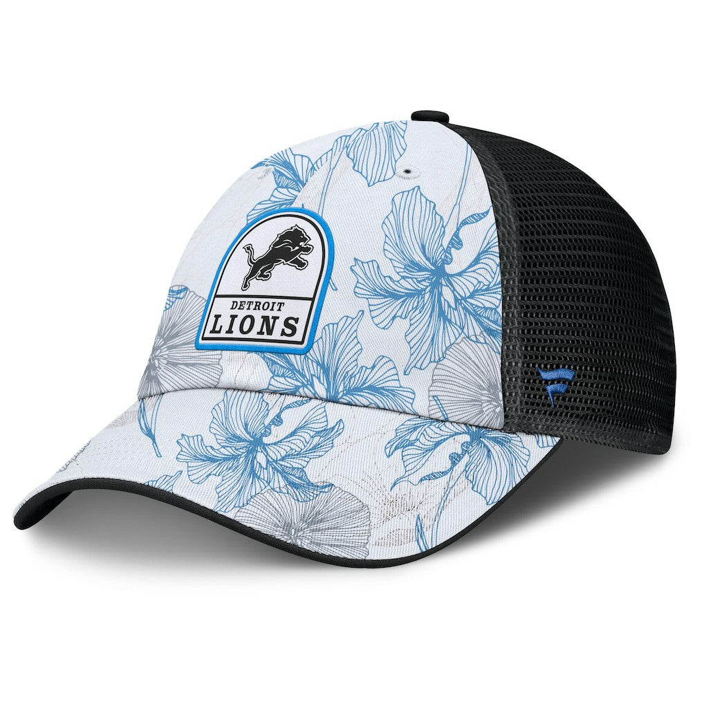 Detroit Lions Tropical Adjustable Trucker Hat - White/Black for sale
