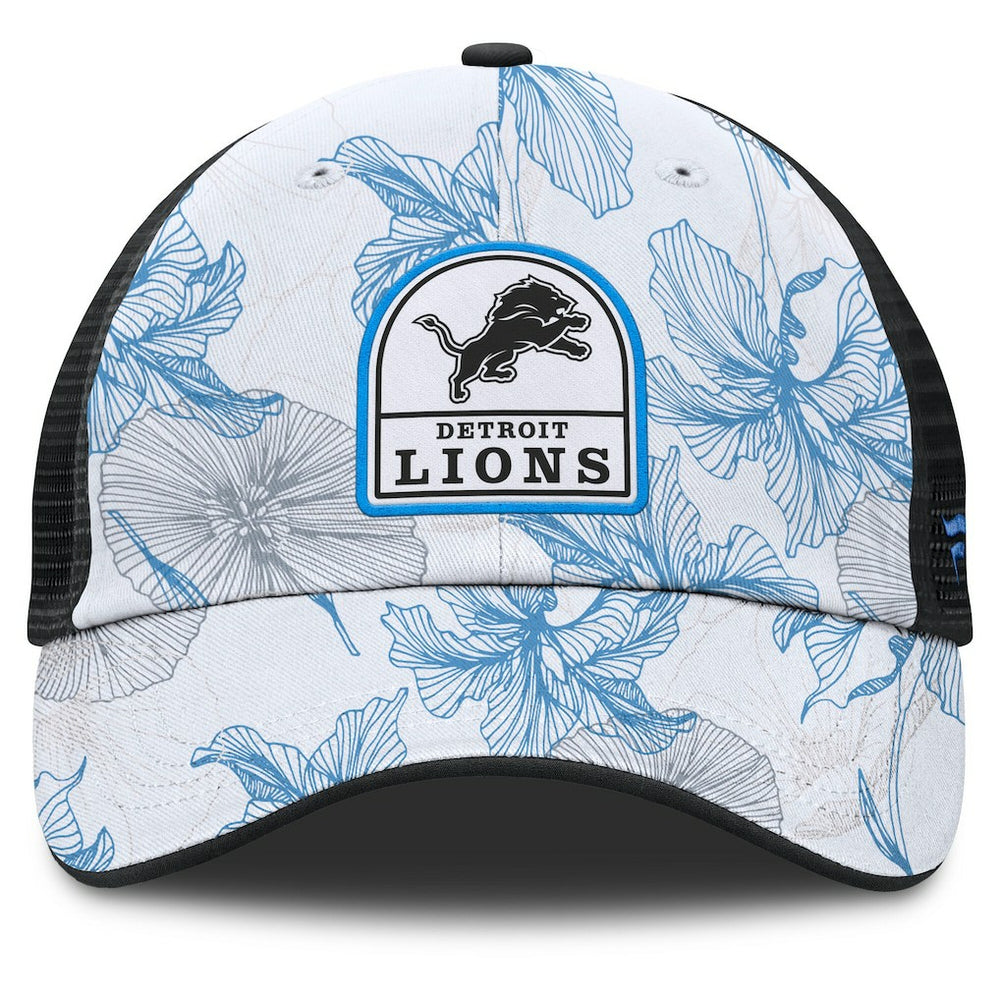 Detroit Lions Tropical Adjustable Trucker Hat - White/Black for sale