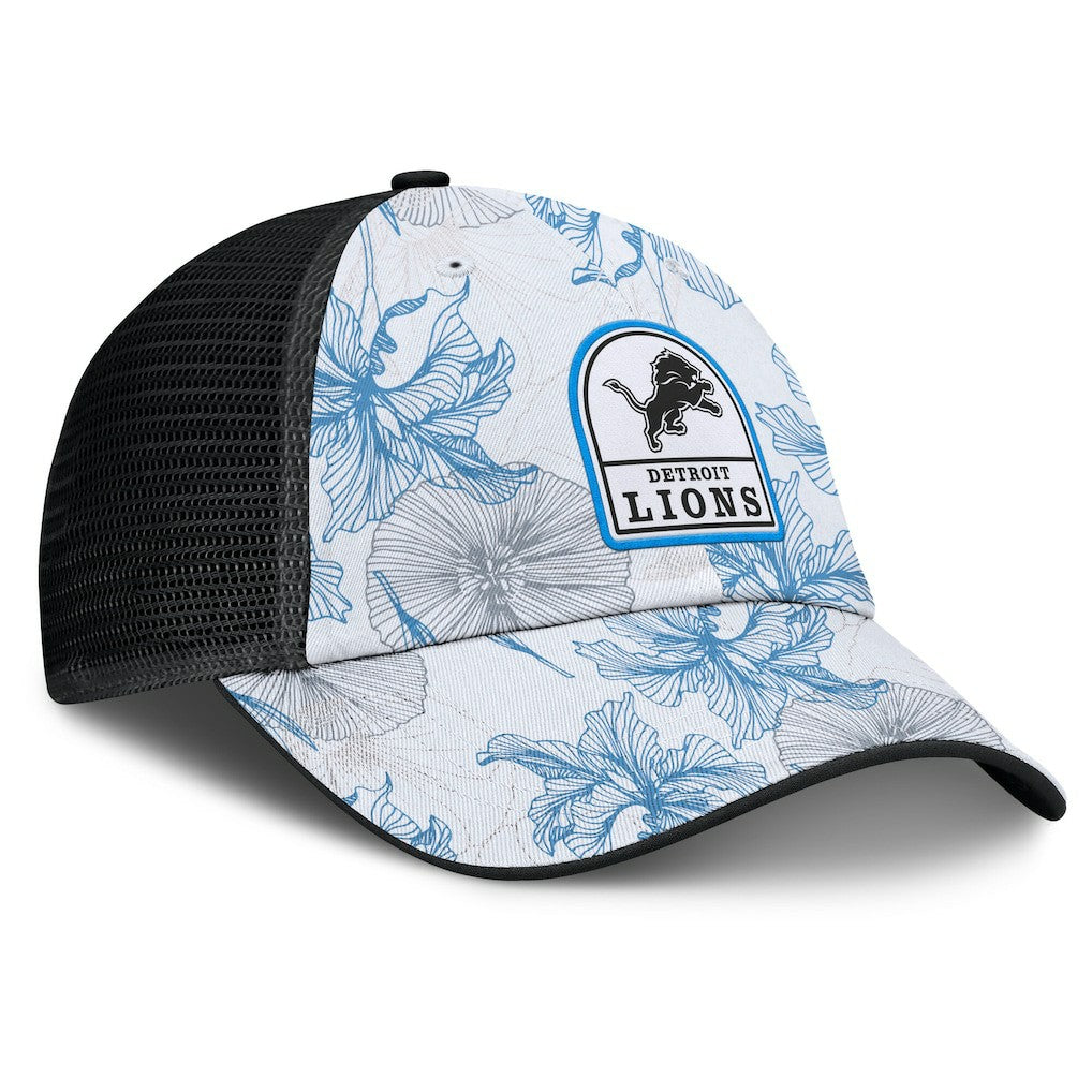 Detroit Lions Tropical Adjustable Trucker Hat - White/Black for sale