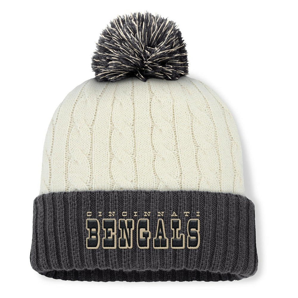 Cincinnati Bengals Women's Coaxial Cuffed Knit Hat with Pom - Cream online