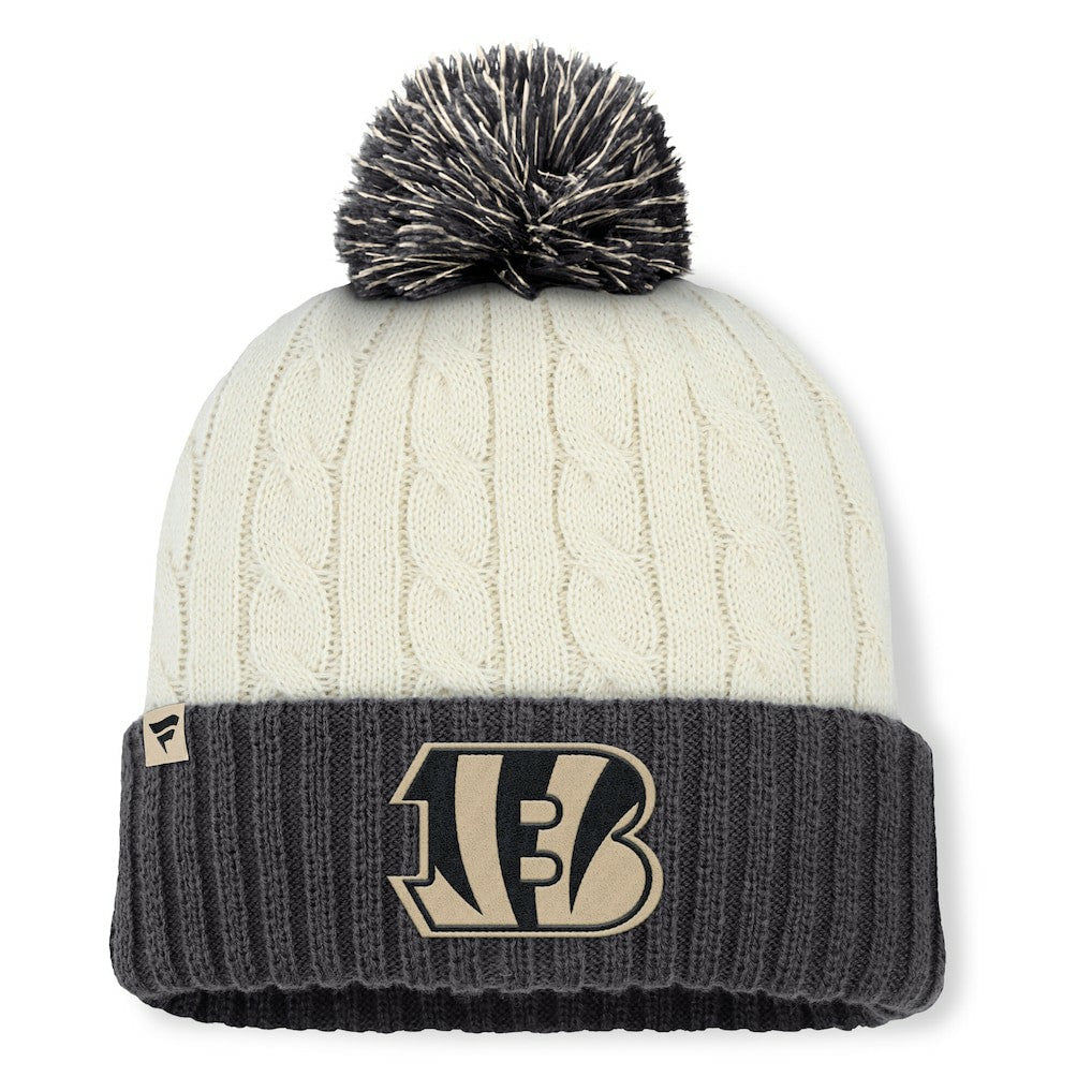 Cincinnati Bengals Women's Coaxial Cuffed Knit Hat with Pom - Cream online