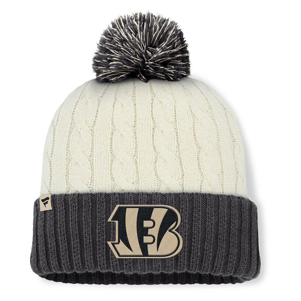 Cincinnati Bengals Women's Coaxial Cuffed Knit Hat with Pom - Cream online