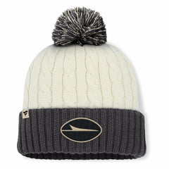 New York Jets Women's Coaxial Cuffed Knit Hat with Pom - Cream on sale