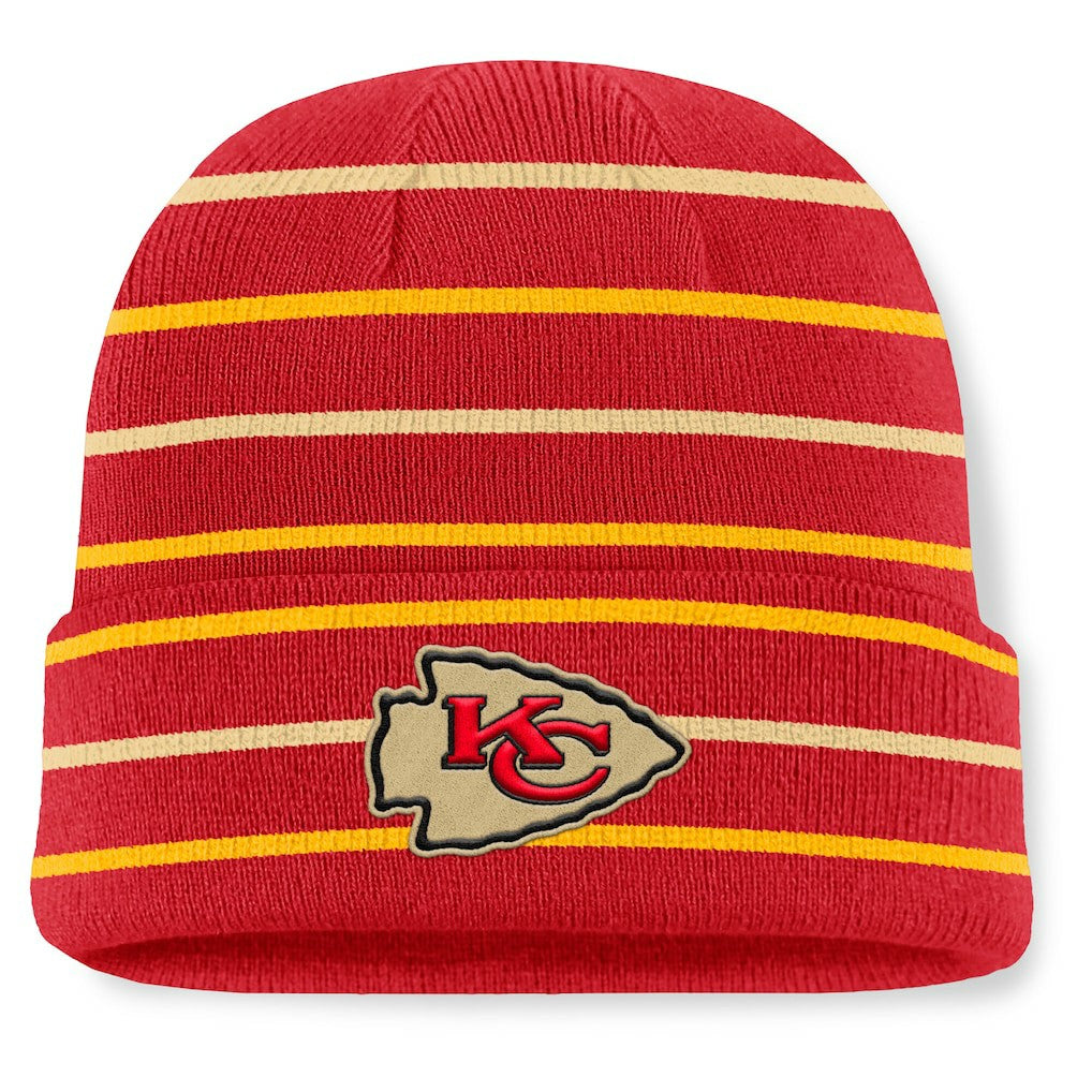 Kansas City Chiefs Throwback Yard Lines Cuffed Knit Hat - Red cheap