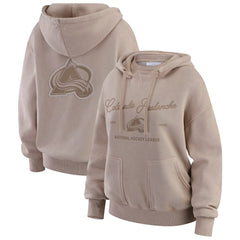 Colorado Avalanche WEAR by Erin Andrews Women's Washed Pullover Crewdie - Tan Pullover