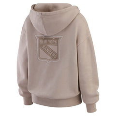 New York Rangers WEAR by Erin Andrews Women's Washed Pullover Crewdie - Tan Pullover