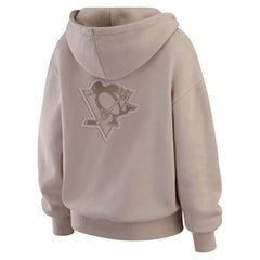Pittsburgh Penguins WEAR by Erin Andrews Women's Washed Pullover Crewdie - Tan Pullover