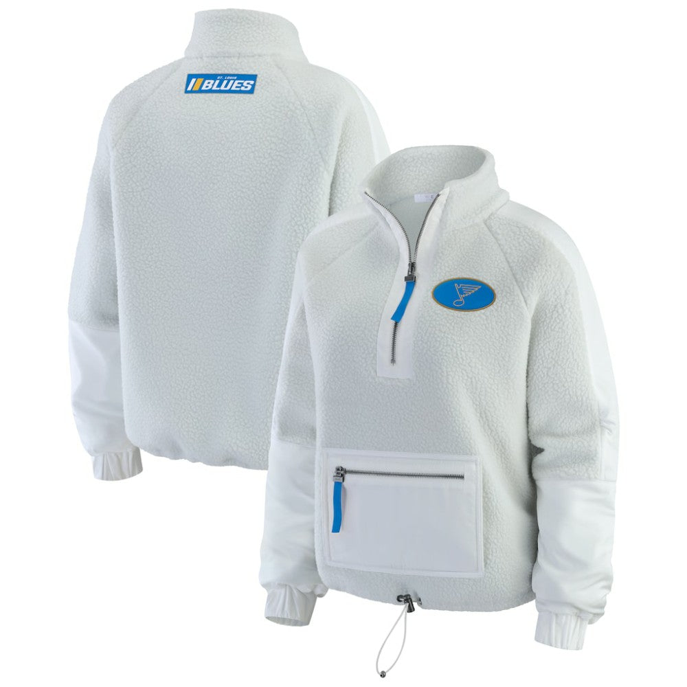 St. Louis Blues WEAR by Erin Andrews Women's Polar Fleece Quarter-Zip Jacket - Gray Jackets