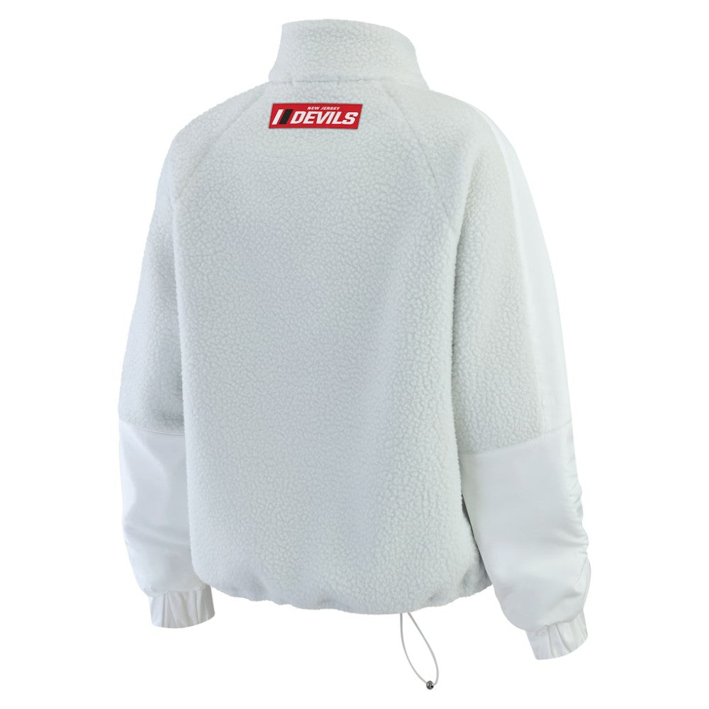 New Jersey Devils WEAR by Erin Andrews Women's Polar Fleece Quarter-Zip Jacket - Gray Jerseys
