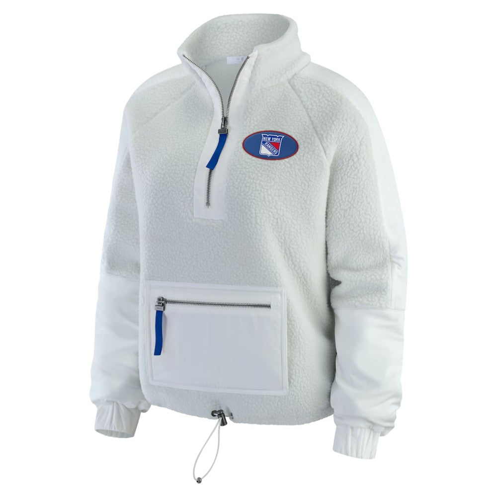 New York Rangers WEAR by Erin Andrews Women's Polar Fleece Quarter-Zip Jacket - Gray Jackets
