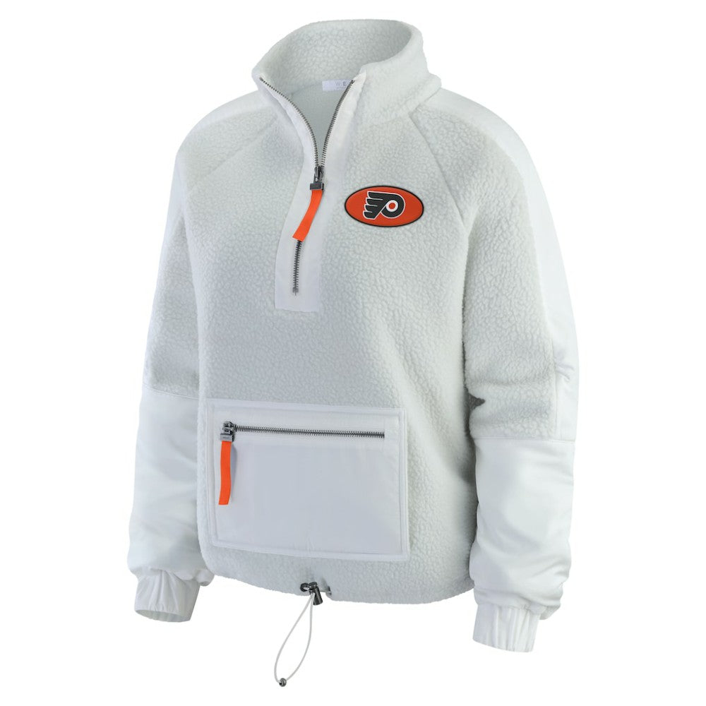 Philadelphia Flyers WEAR by Erin Andrews Women's Polar Fleece Quarter-Zip Jacket - Gray Jackets
