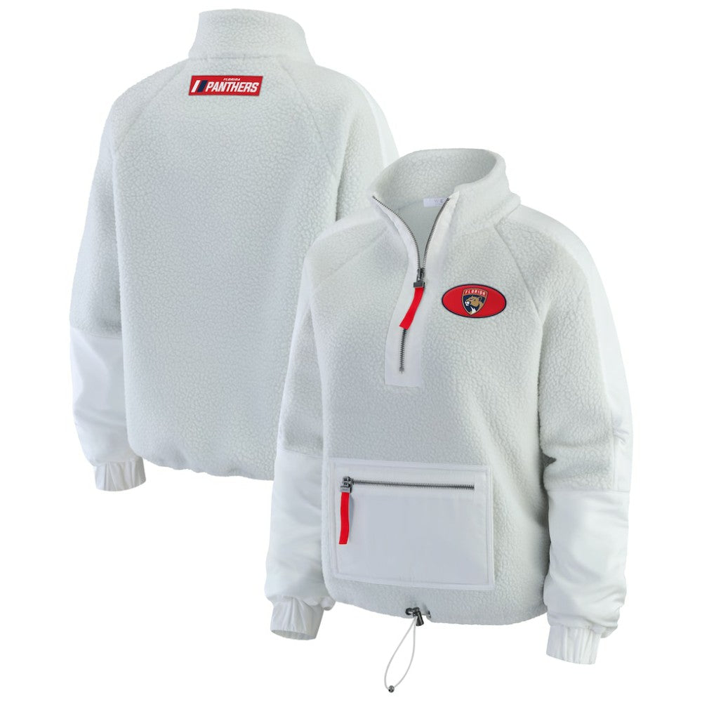 Florida Panthers WEAR by Erin Andrews Women's Polar Fleece Quarter-Zip Jacket - Gray Jackets