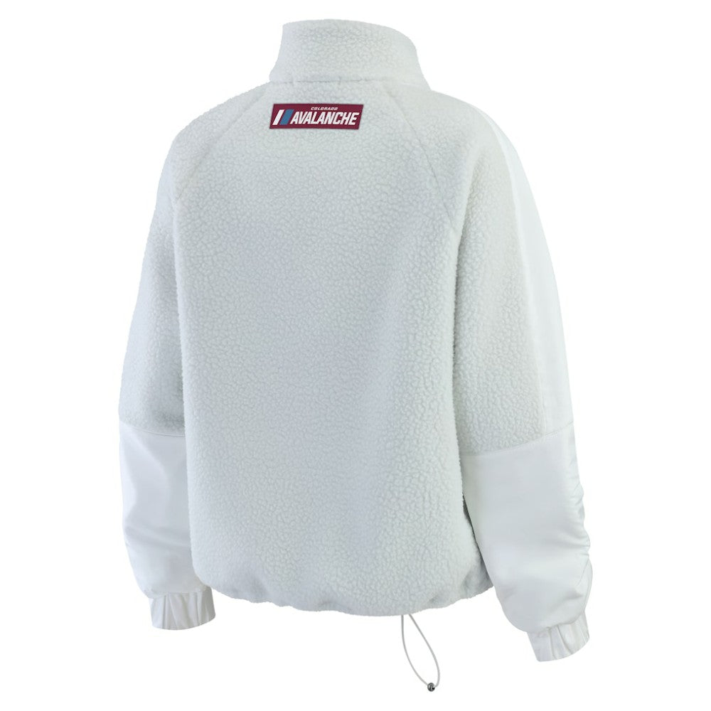 Colorado Avalanche WEAR by Erin Andrews Women's Polar Fleece Quarter-Zip Jacket - Gray Jackets