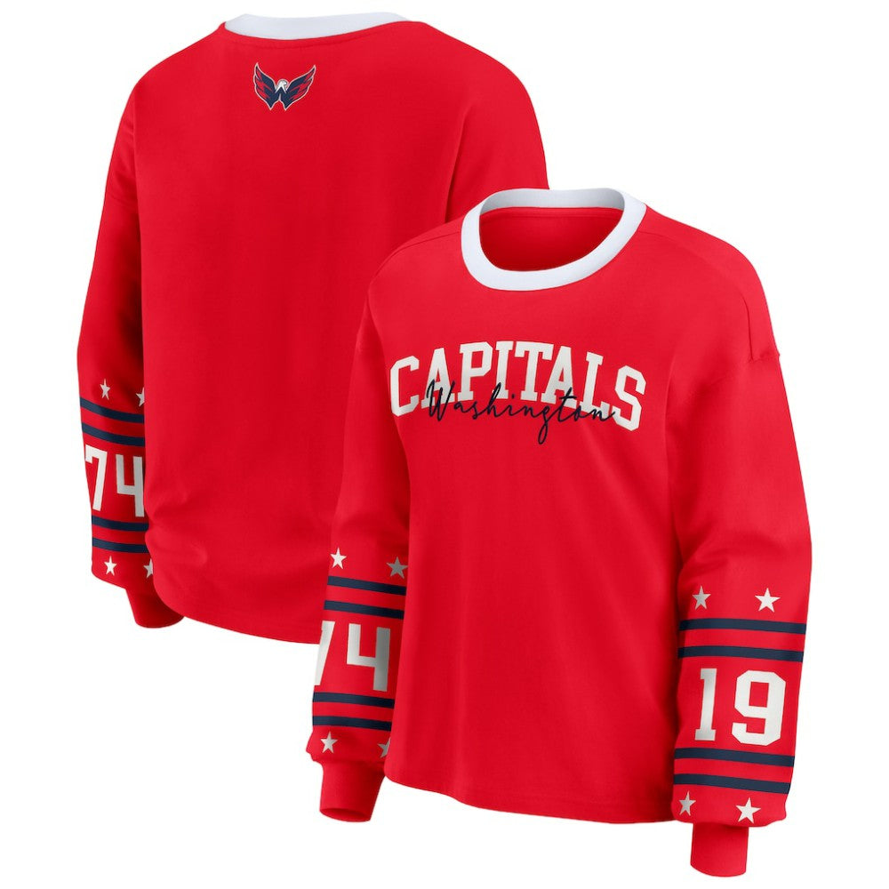Washington Capitals WEAR by Erin Andrews Women's Long-Sleeve Sport T-Shirt - Red T-shirts