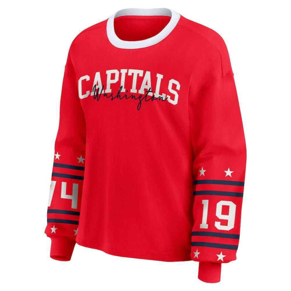 Washington Capitals WEAR by Erin Andrews Women's Long-Sleeve Sport T-Shirt - Red T-shirts